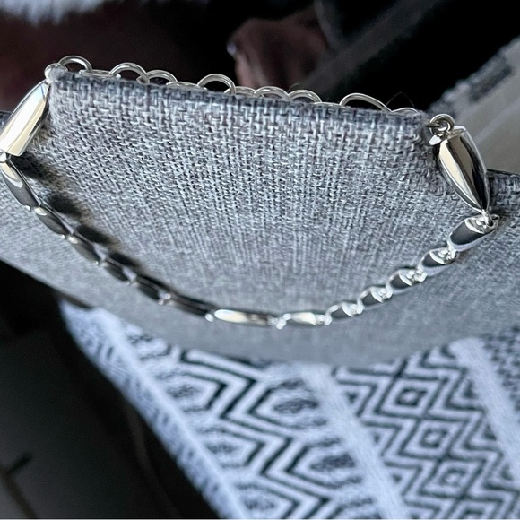 MONET | Choker Linked Chain Silver Tone Necklace - Picture 9 of 13